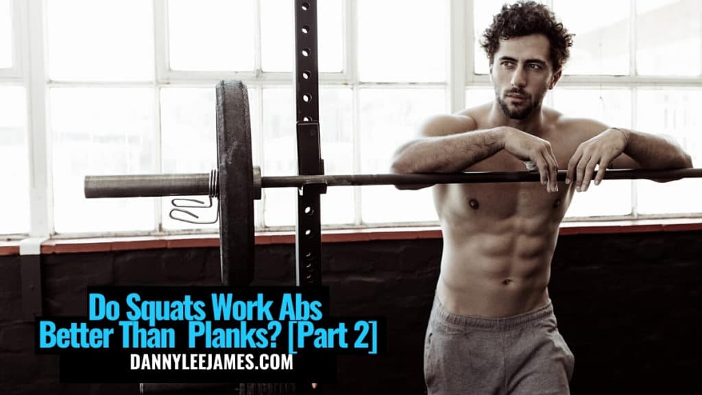 Fit man with a six pack abs leaning on a barbell resting between squats