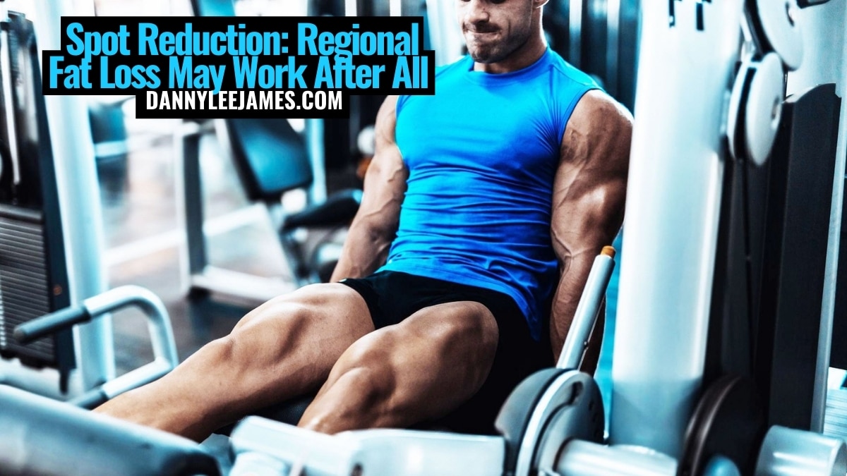 Fit man in blue performing leg extension machine for fat spot reduction