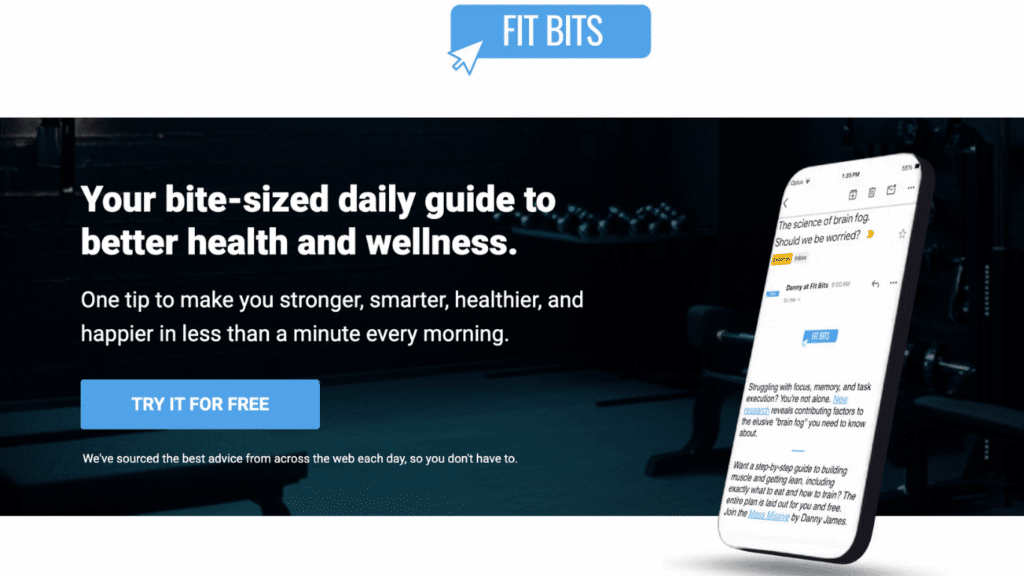Fit Bits Newsletter Screenshot