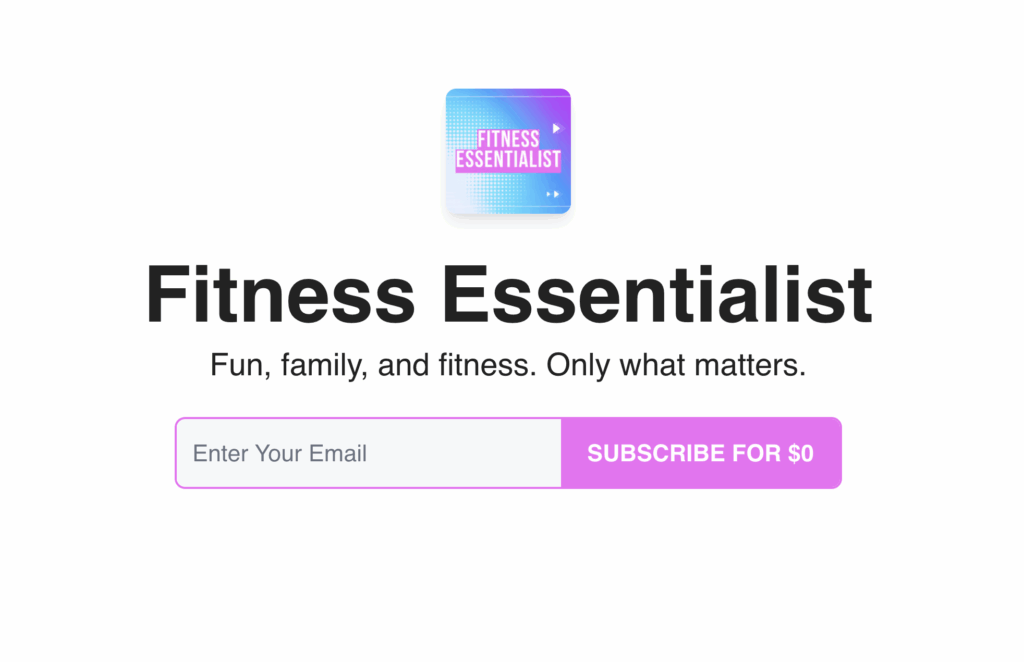 Fitness Essentialist Newsletter Preview