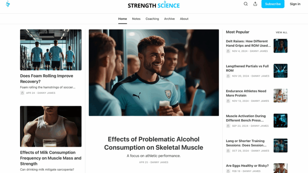 Strength Science Website Screenshot